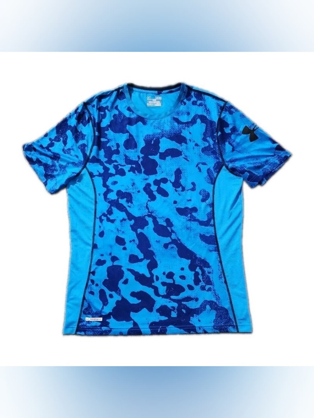 Under Armour UA Tech 2.0 HeatGear T-Shirt Blue Camo Size XL